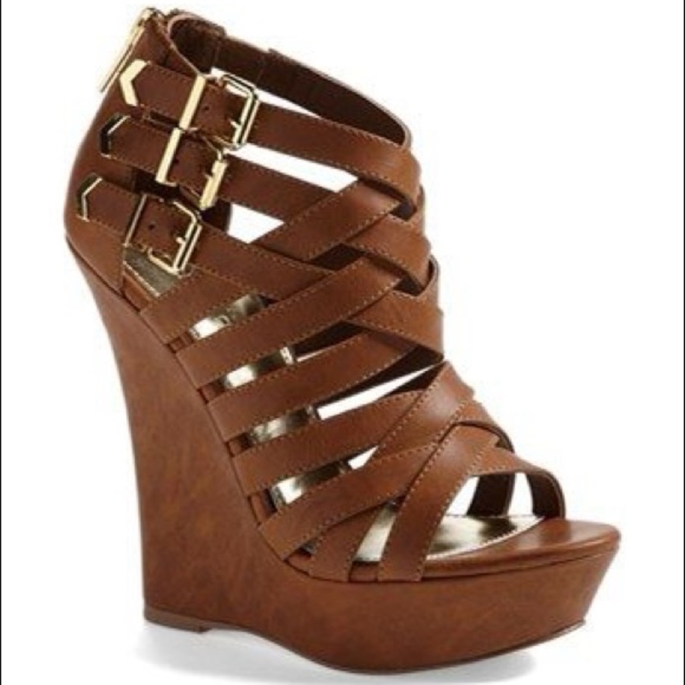Kendall + Kylie Brown Fortune Wedge Sandal Size 8